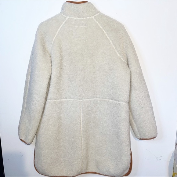 Madewell Women’s Sherpa Estate Coat White Brown - Picture 6 of 9